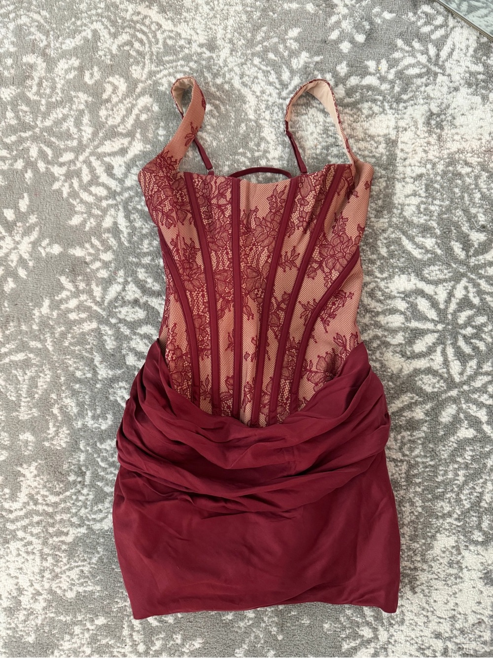 Babyboo Cornelia Mini Dress - Burgundy lace